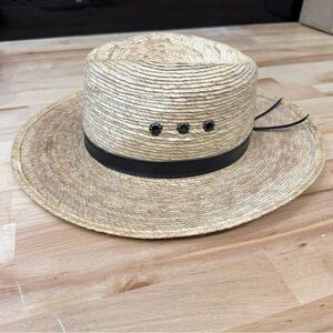 Lo Original Handmade Natural Straw Hat with Black Band